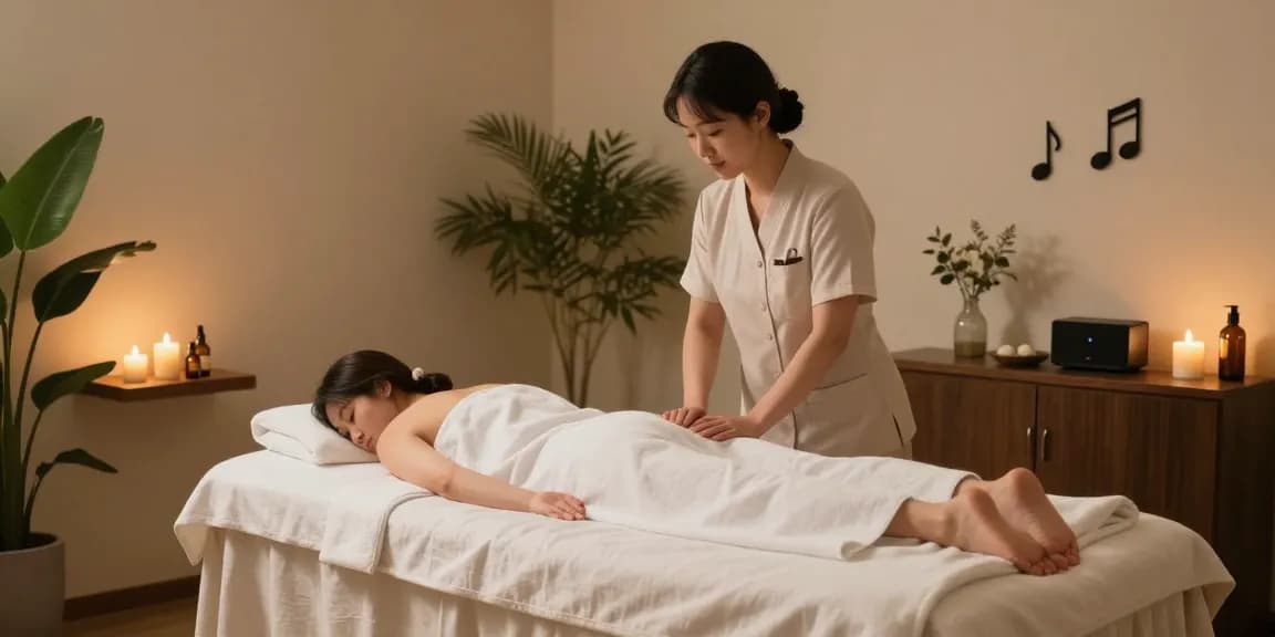 Experience relaxation with 강남여성전용마사지 in a serene spa setting with soothing colors and natural elements.