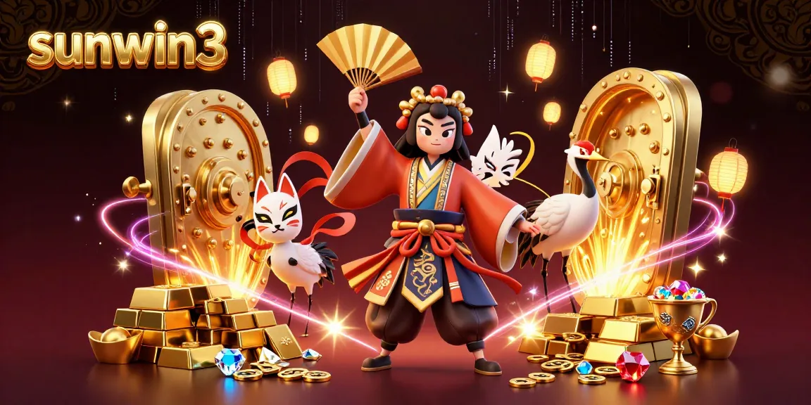 Engage in exciting gameplay at sunwin3 with vibrant casino characters amid dazzling treasure.