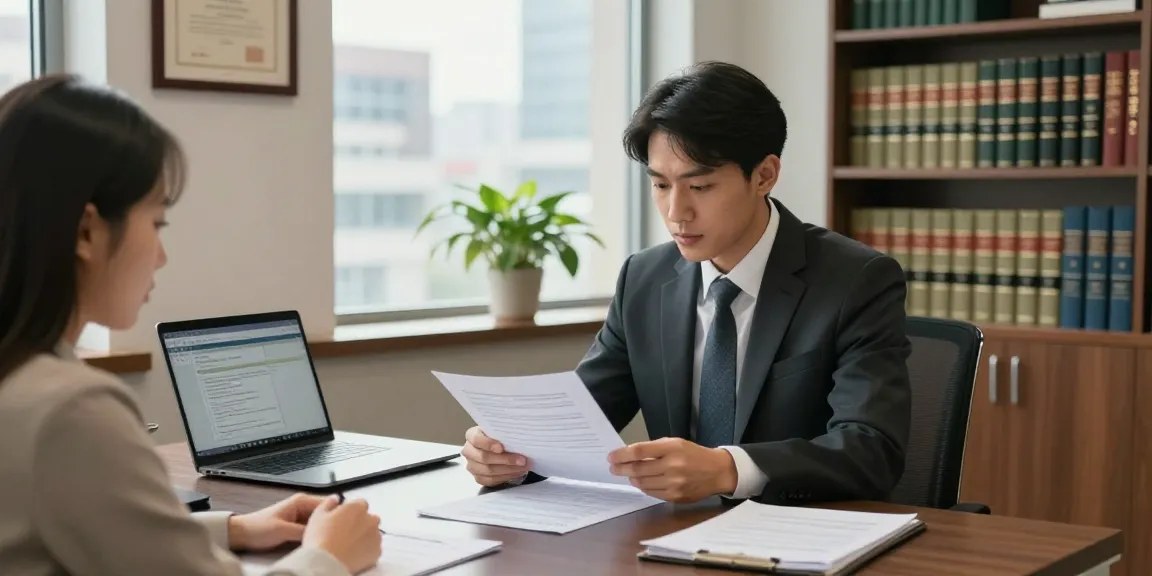 Professional legal consultation scene at home page of J.K. Chaudhary & Associates, showcasing attorney-client engagement.