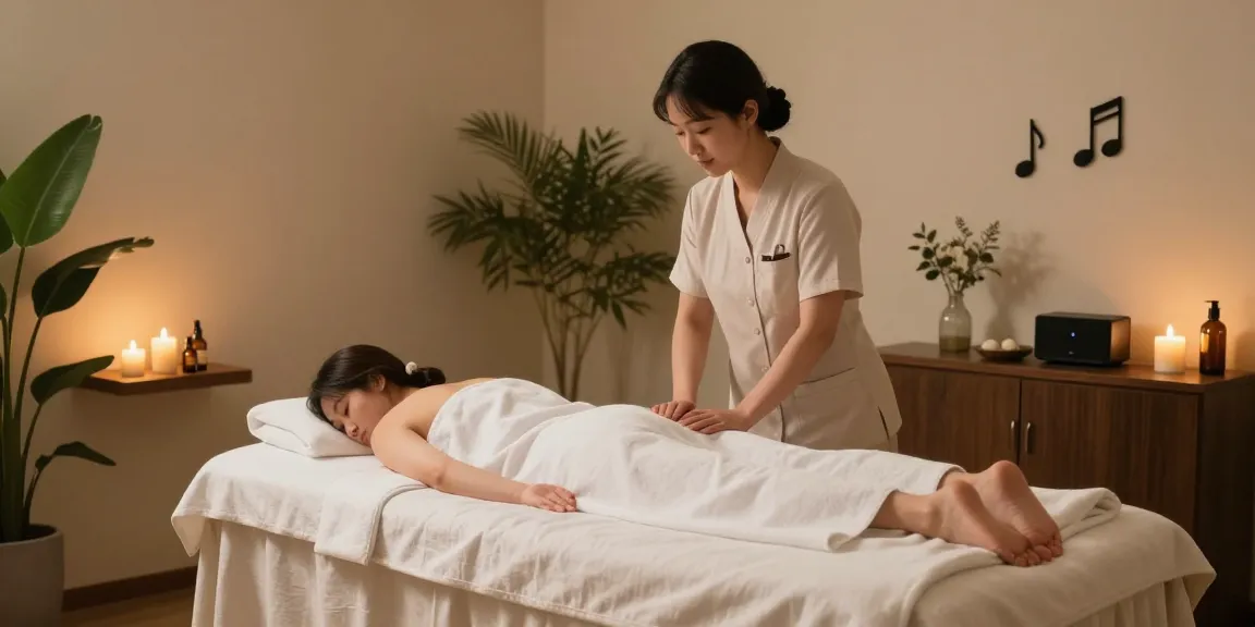 Experience relaxation with 강남여성전용마사지 in a serene spa setting with soothing colors and natural elements.