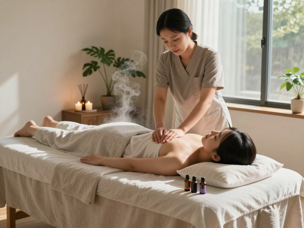 Experience calming 분당출장마사지 in a serene home environment with soft linens and inviting aromas.