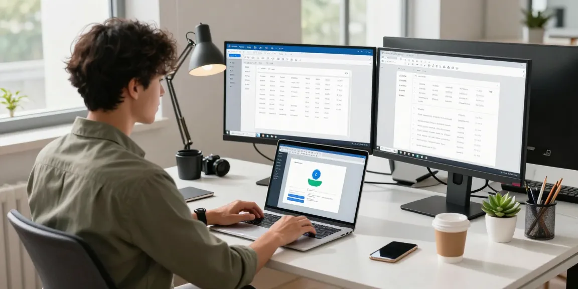 WPS Download demonstrated in a modern office workspace with dual monitors and a productive atmosphere.