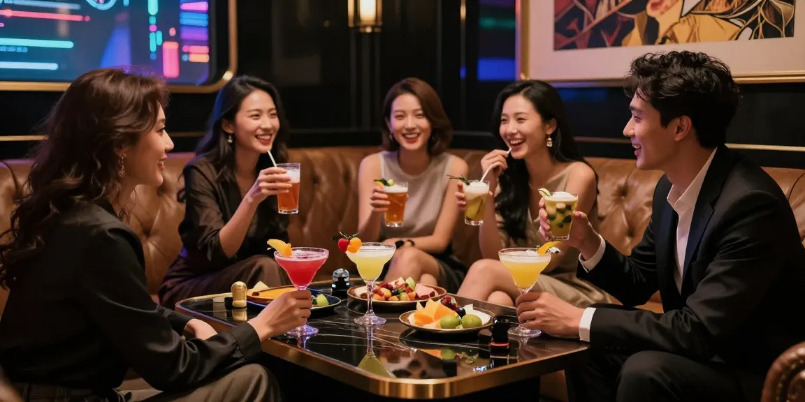 쩜오에서 고급스러운 룸 분위기를 즐기는 사람들