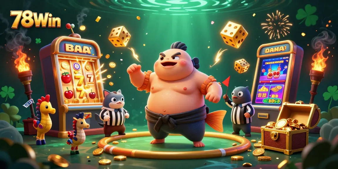 Experience thrilling gameplay at 78Win with vibrant casino elements and dynamic characters in a colorful underwater scene.